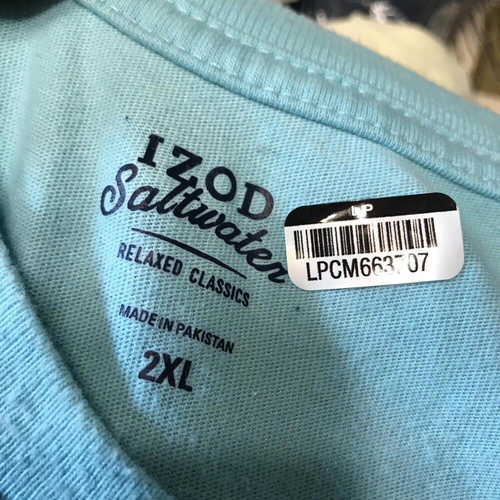 Izod Saltwater Men Shirt Blue Round neck Size 2xl - Picture 4 of 4